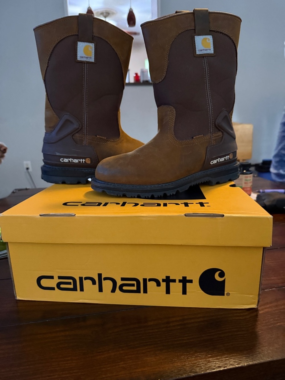 Carhartt Brown and Dark Brown waterproof 11 inch Wellington